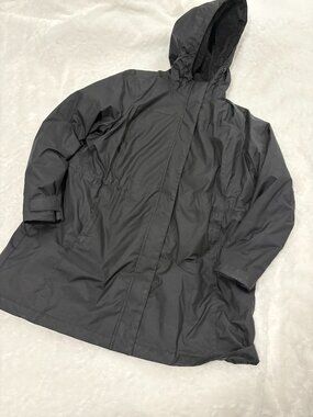 EUC L.L.Bean Winter Warmer Coat Black Fleece Lined Hooded Parka - 2X Plus